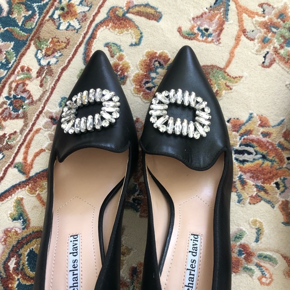 Brand new Charles David evening shoes fine leather upper - Picture 1 of 5